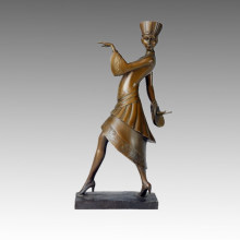 Bailarín Escultura de bronce Moda Señora Deco Latón Estatua TPE-318